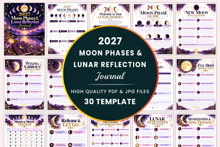 2027 Moon Phases & Lunar Reflection Journal