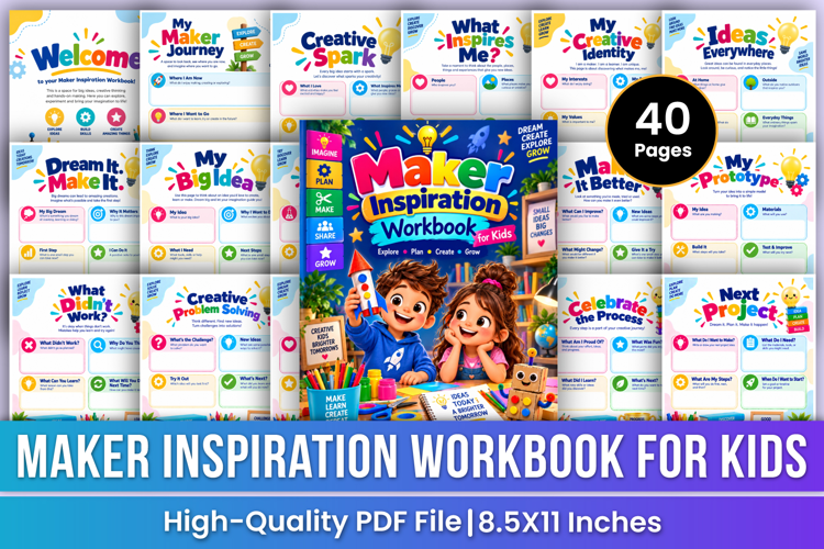Maker Inspiration Workbook for Kids | Creativity, Ideas