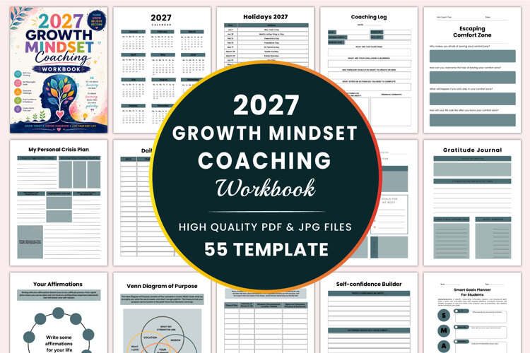 2027 Growth Mindset Coaching Workbook Kdp interiors example image 1