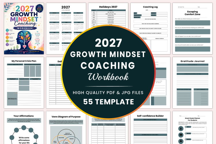 2027 Growth Mindset Coaching Workbook Kdp interiors