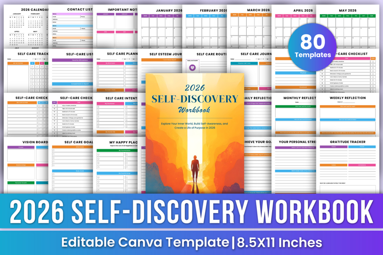 2026 Self-Discovery Workbook Canva Interiors