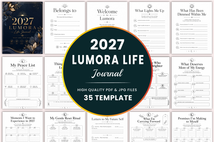 2027 Lumora Life Journal Kdp templates