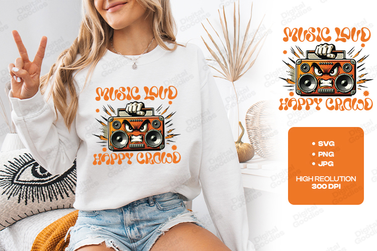 Music Loud Happy Crowd Design