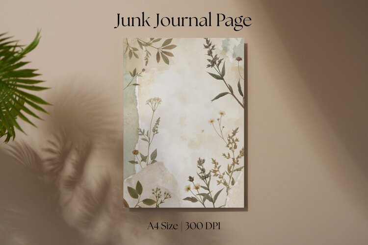 Vintage Leaves Junk Journal Page example image 1