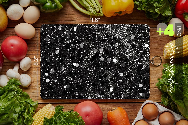 Black Silver Glam Cutting Board Design - 04 Variations