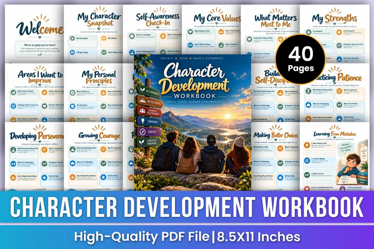 Character Development Workbook | Self-Awareness, Values