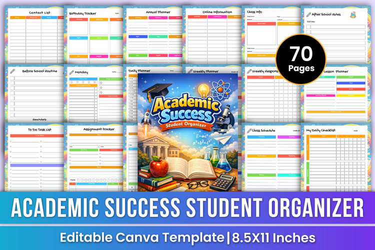 Academic Success Student Organizer | Study, Goals & Product