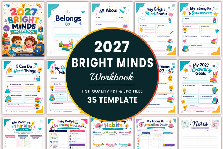 2027 Bright Minds Workbook Templates example image 1