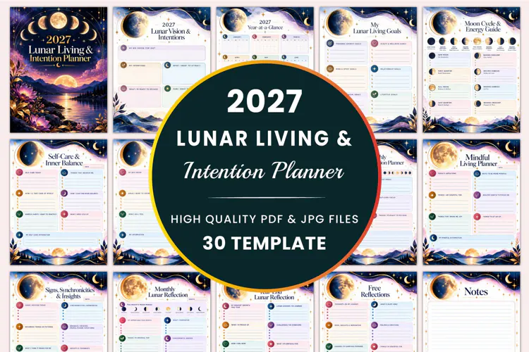 2027 Lunar Living & Intention Planner Kdp interiors