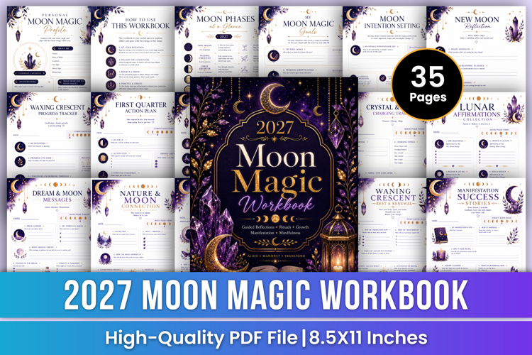 2027 Moon Magic Workbook | Lunar Ritual & Manifestation