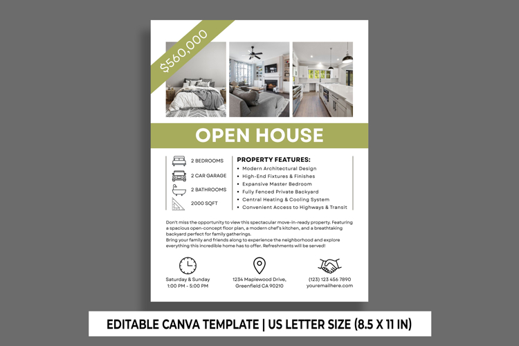 Open House Flyer Canva Template