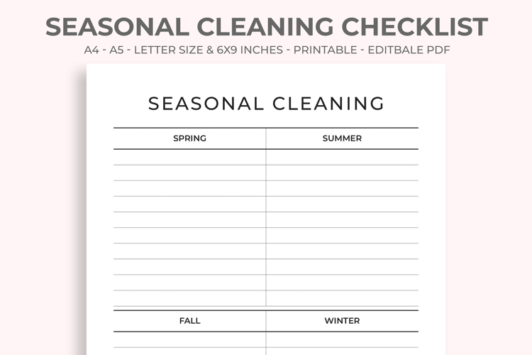 Seasonal Cleaning Checklist