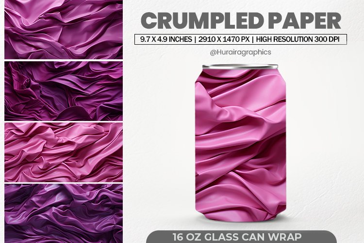 Crumpled Paper Can Wrap,16 Oz Tumbler Sublimation