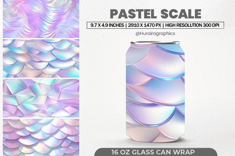 Pastel Scale Glass Can Wrap,16 Oz Tumbler Sublimation