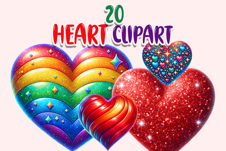 Heart Clipart PNG Bundle