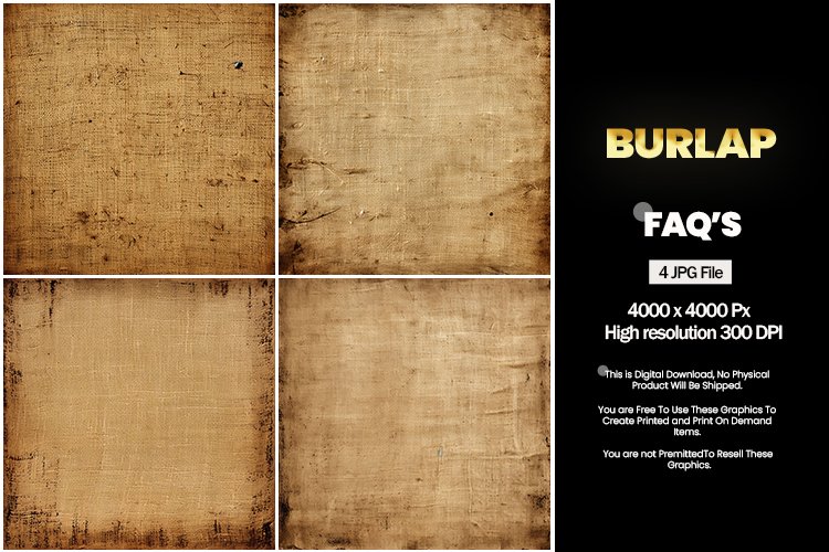 Burlap Square Coaster - 04 Variations