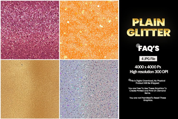 Plain Glitter Square Coaster - 04 Variations