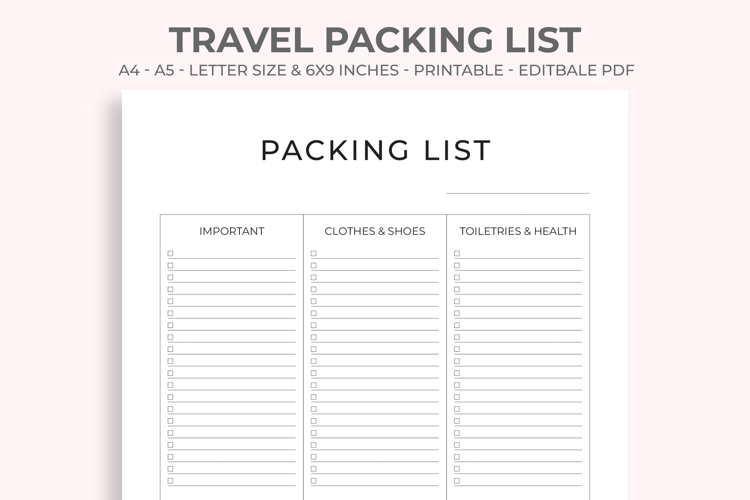 Travel Packing List