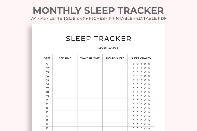 Monthly Sleep Tracker