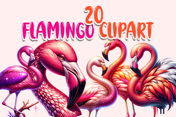 Flamingo Clipart PNG Bundle