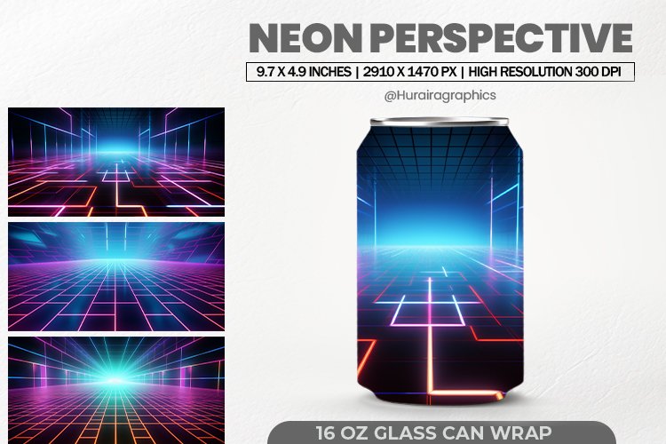 Neon Perspective Can Wrap,16 Oz Tumbler Sublimation