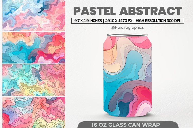 Pastel Abstract Glass Can Wrap,16 Oz Tumbler Sublimation