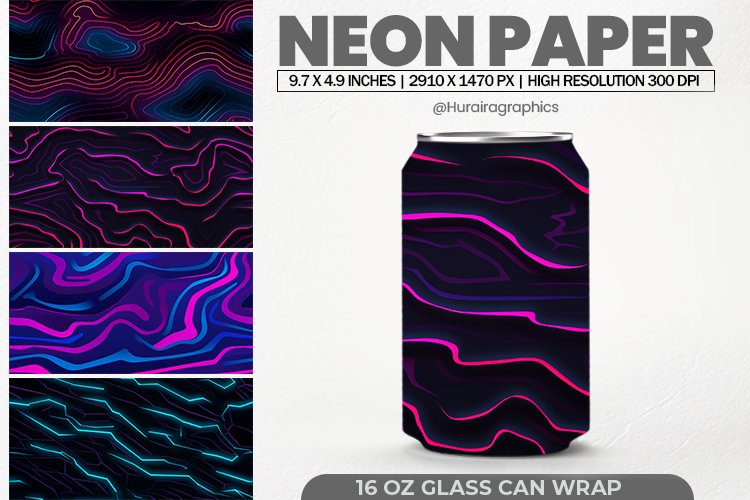 Neon Paper Can Wrap,16 Oz Tumbler Sublimation