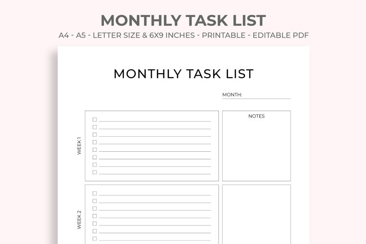 Monthly Task List example image 1
