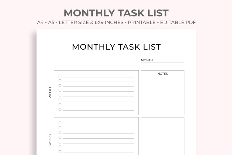 Monthly Task List