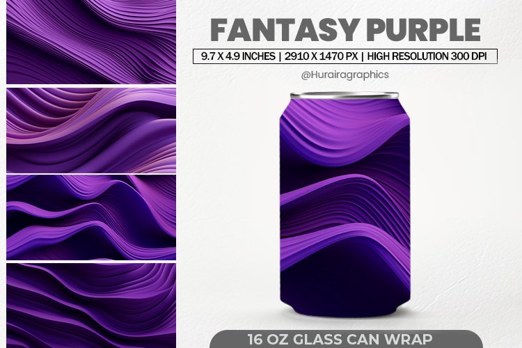 Fantasy Purple Glass Can Wrap,16 Oz Tumbler Sublimation