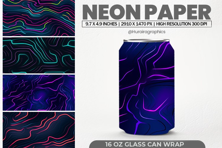 Neon Paper Can Wrap,16 Oz Tumbler Sublimation