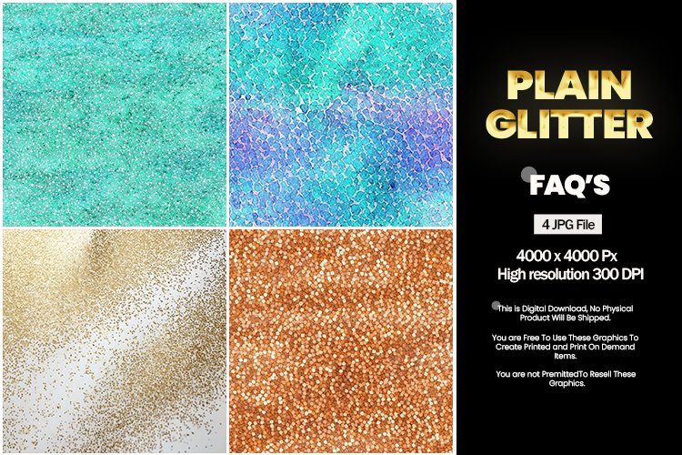 Plain Glitter Square Coaster - 04 Variations