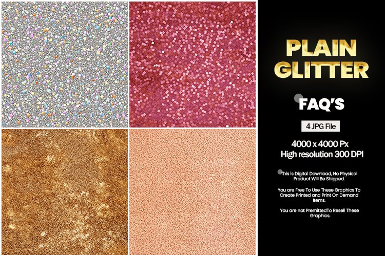 Plain Glitter Square Coaster - 04 Variations