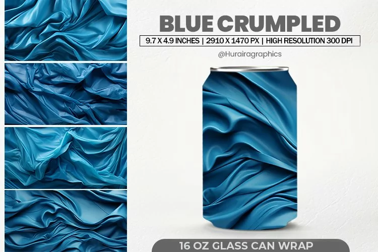Blue Crumpled an Wrap, 16 Oz Tumbler Sublimation