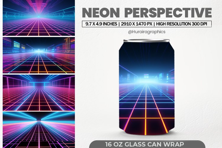 Neon Perspective Can Wrap,16 Oz Tumbler Sublimation