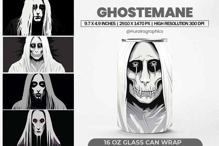 Ghostemane Glass Can Wrap,16 Oz Tumbler Sublimation