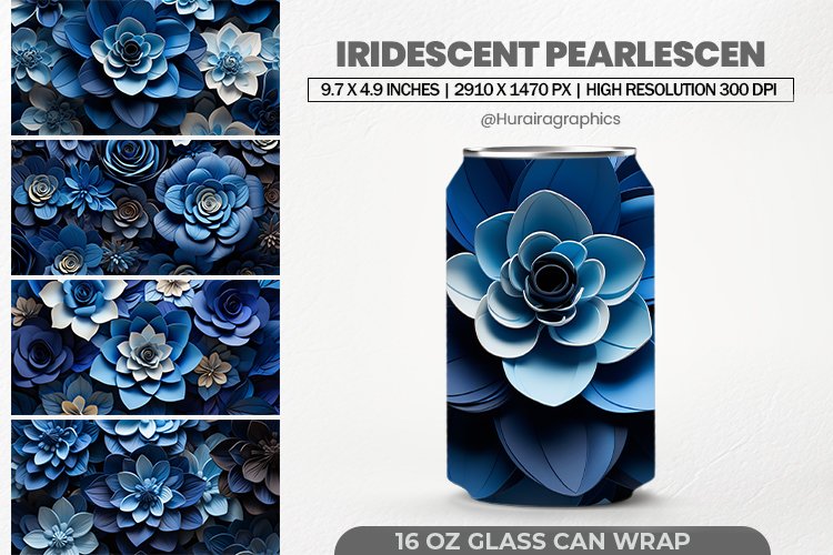 Iridescent Pearlescen Glass Can Wrap,16Oz Tumbler