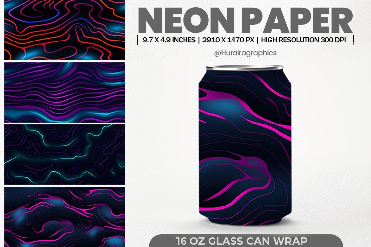 Neon Paper Can Wrap,16 Oz Tumbler Sublimation