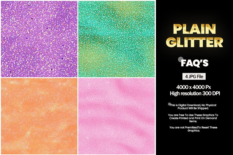 Plain Glitter Square Coaster - 04 Variations