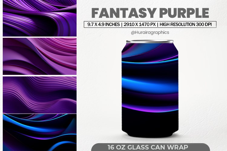 Fantasy Purple Glass Can Wrap,16 Oz Tumbler Sublimation