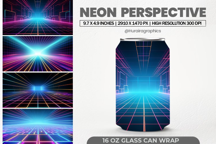 Neon Perspective Can Wrap,16 Oz Tumbler Sublimation