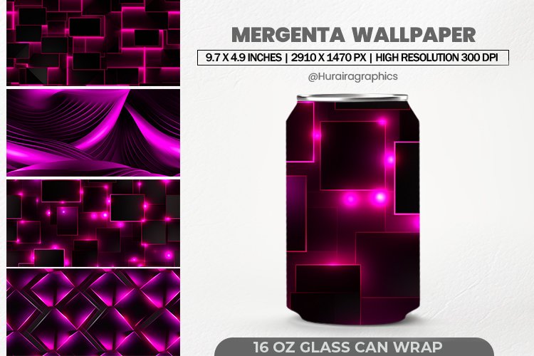 Mergenta Wallpaper Glass Can Wrap,16 Oz Tumbler Sublimation