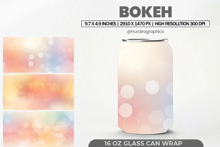 Bokeh Glass Can Wrap, 16 Oz Tumbler Sublimation