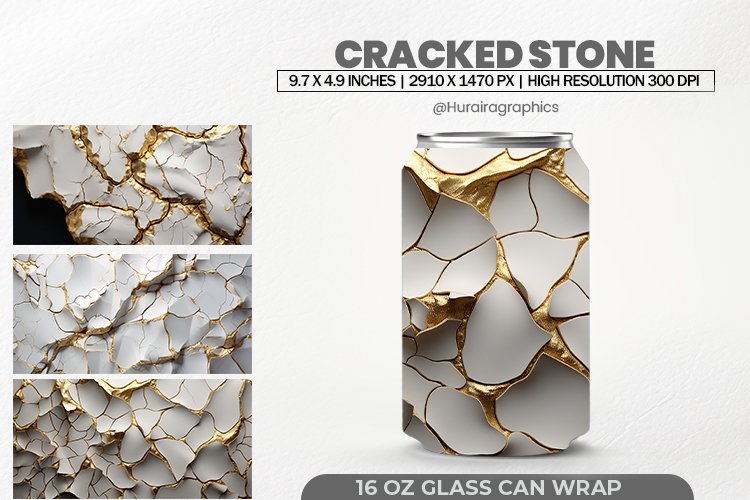 Cracked Stone Can Wrap,16 Oz Tumbler Sublimation