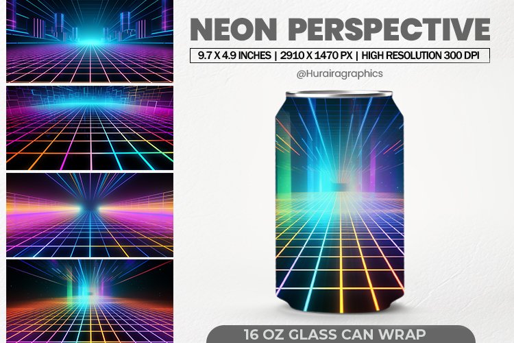 Neon Perspective Can Wrap,16 Oz Tumbler Sublimation
