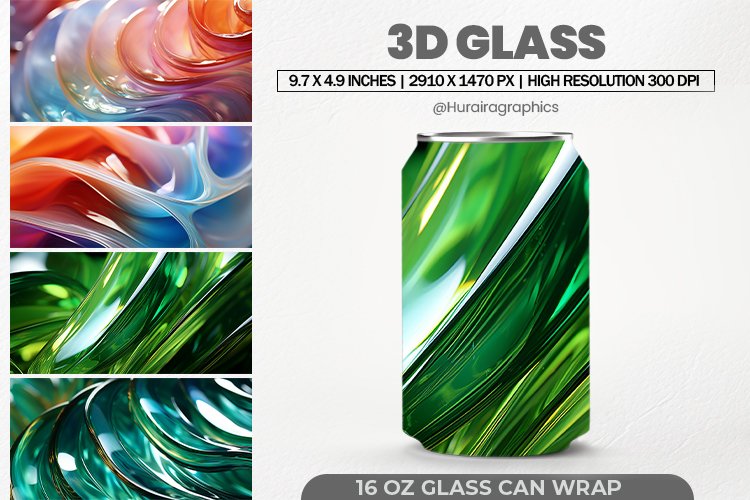 3d Glass Can Wrap, 16 Oz Tumbler Sublimation