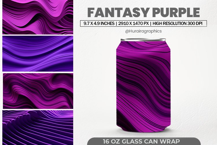Fantasy Purple Glass Can Wrap,16 Oz Tumbler Sublimation