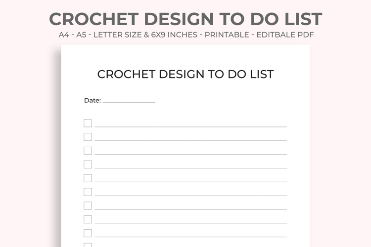 Crochet Design To Do List Printable