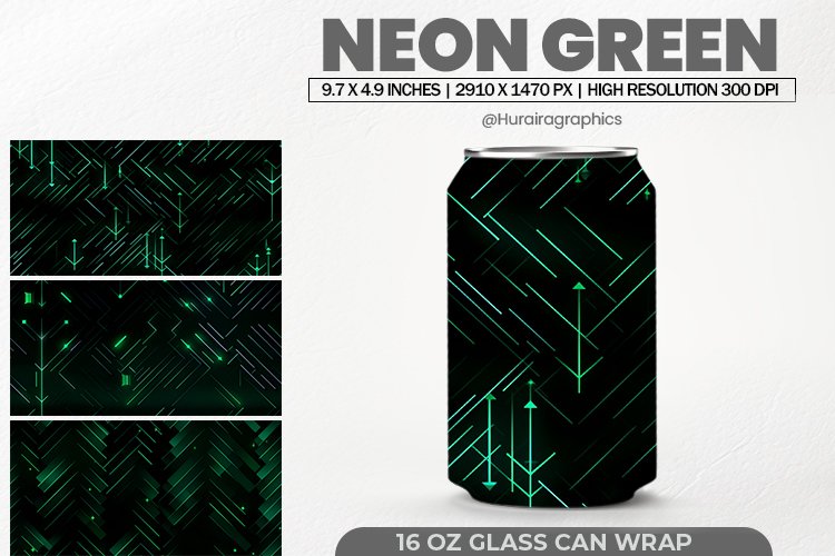 Neon Green Glass Can Wrap,16 Oz Tumbler Sublimation