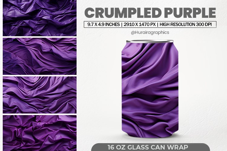 Crumpled Purple Can Wrap,16 Oz Tumbler Sublimation